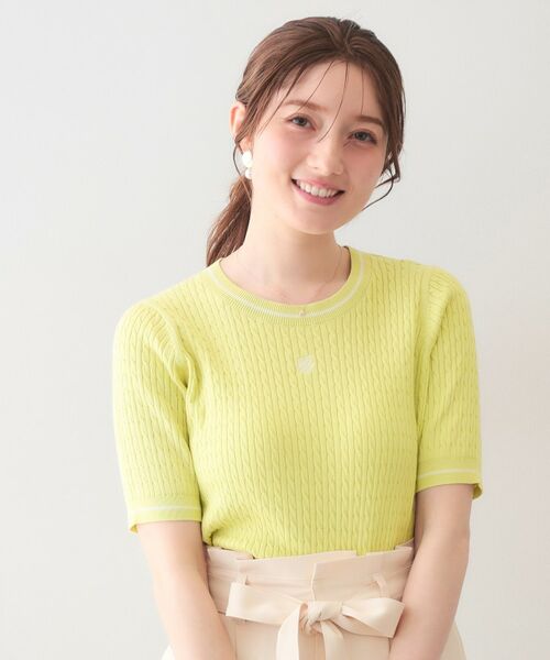 index / インデックス ニット・セーター | オーガニックコットン バイカラーケーブルニット【洗濯機OK・UVケア】 | 詳細17