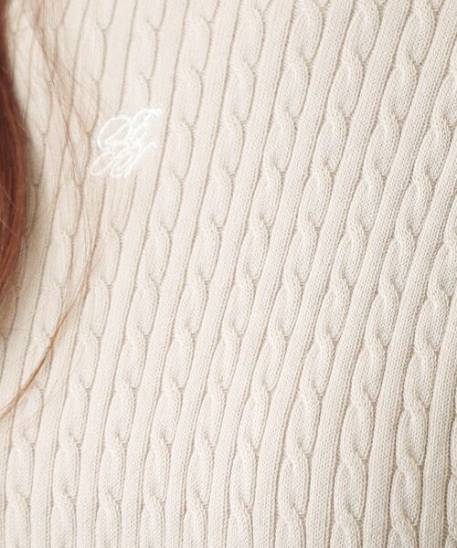 index / インデックス ニット・セーター | オーガニックコットン バイカラーケーブルニット【洗濯機OK・UVケア】 | 詳細24