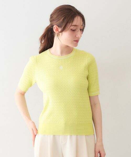 index / インデックス ニット・セーター | オーガニックコットン バイカラーケーブルニット【洗濯機OK・UVケア】 | 詳細25