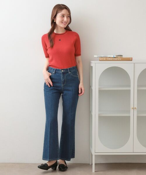 index / インデックス ニット・セーター | オーガニックコットン バイカラーケーブルニット【洗濯機OK・UVケア】 | 詳細6