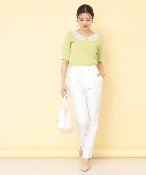 index / インデックス ニット・セーター | リボンレース衿リブニット【洗濯機OK／接触冷感】 | 詳細10