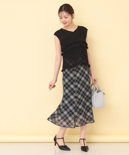 index / インデックス ニット・セーター | 透かし編みミニペプラムノースリーブニット【洗濯機OK】 | 詳細16