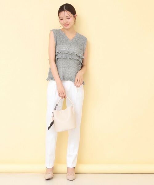 index / インデックス ニット・セーター | 透かし編みミニペプラムノースリーブニット【洗濯機OK】 | 詳細6