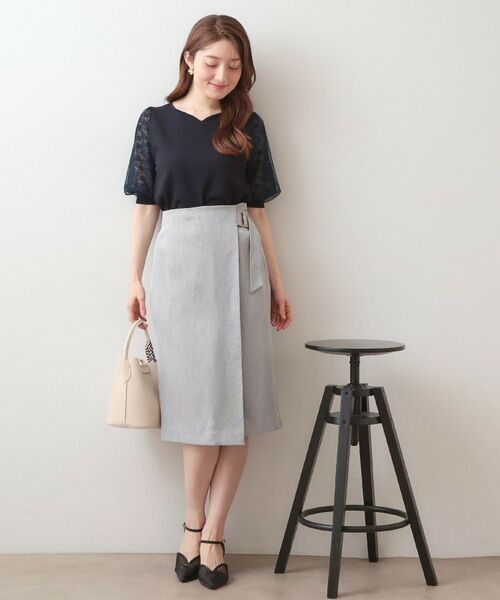 index / インデックス ニット・セーター | レーススリーブハートネックニット【洗濯機OK・UVケア・抗ピリング】 | 詳細18