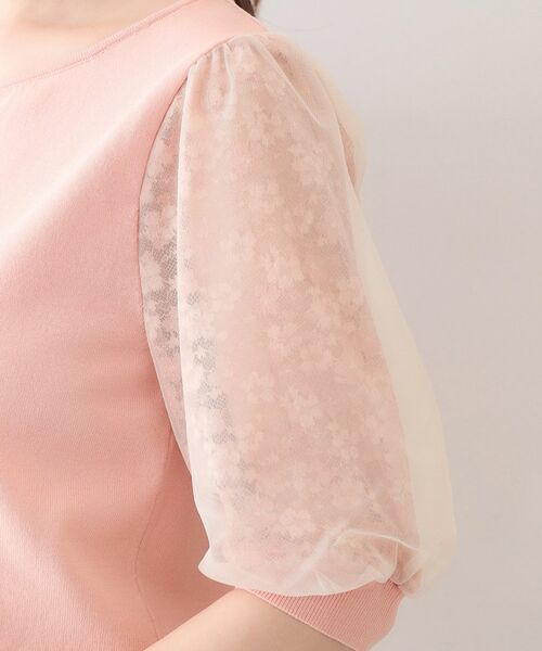 index / インデックス ニット・セーター | レーススリーブハートネックニット【洗濯機OK・UVケア・抗ピリング】 | 詳細25