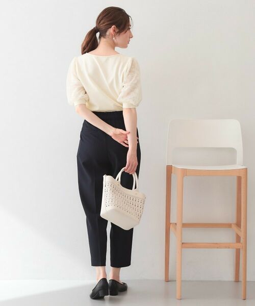 index / インデックス ニット・セーター | レーススリーブハートネックニット【洗濯機OK・UVケア・抗ピリング】 | 詳細3