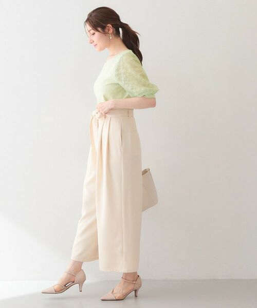 index / インデックス ニット・セーター | レーススリーブハートネックニット【洗濯機OK・UVケア・抗ピリング】 | 詳細7