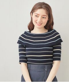 index / インデックス ニット・セーター | マルチボーダーオフショルニット【洗濯機OK】