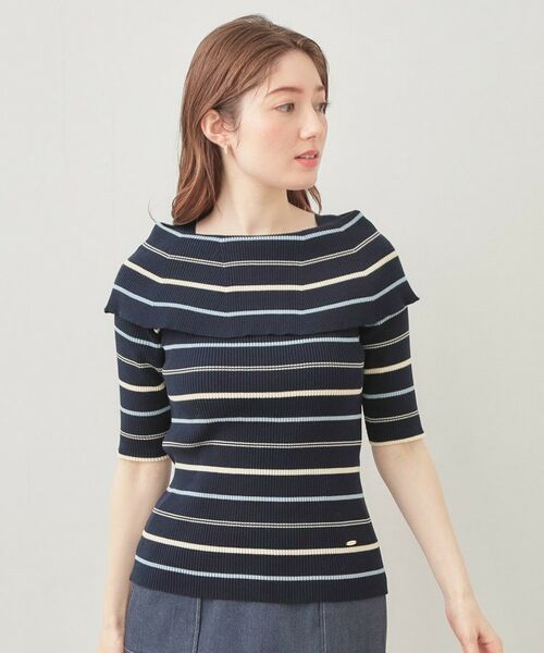 index / インデックス ニット・セーター | マルチボーダーオフショルニット【洗濯機OK】 | 詳細13