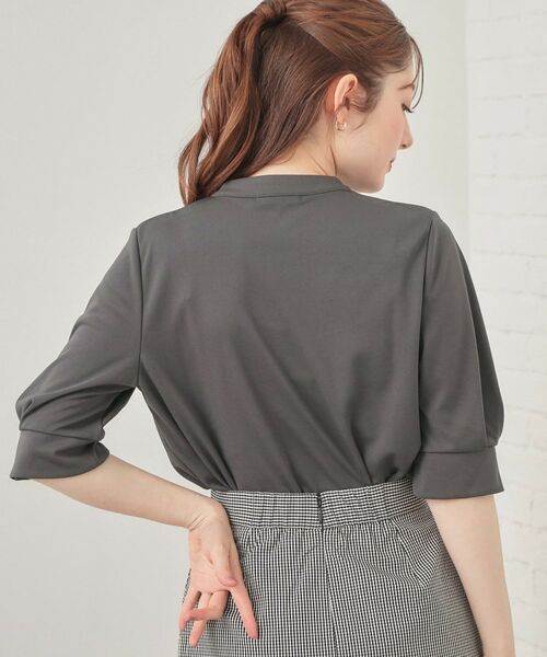 index / インデックス カットソー | アセテートライクバンドカラートップス【洗濯機OK／吸水速乾／接触冷感／UVケア】 | 詳細1