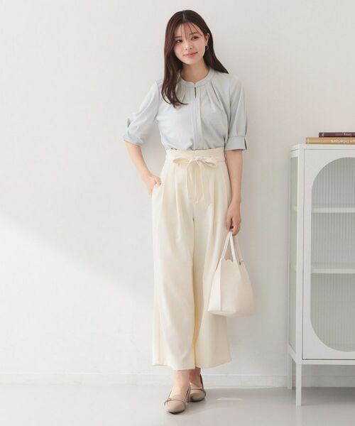 index / インデックス カットソー | アセテートライクバンドカラートップス【洗濯機OK／吸水速乾／接触冷感／UVケア】 | 詳細14