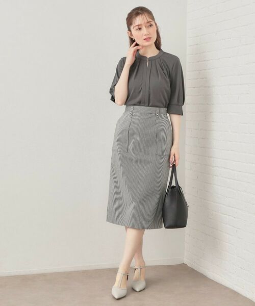 index / インデックス カットソー | アセテートライクバンドカラートップス【洗濯機OK／吸水速乾／接触冷感／UVケア】 | 詳細2