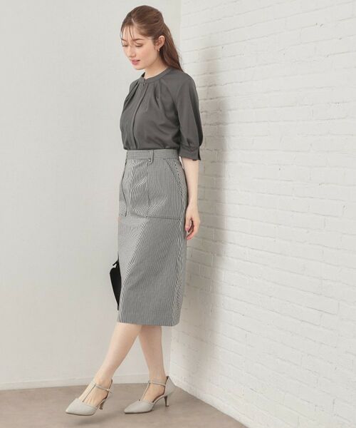 index / インデックス カットソー | アセテートライクバンドカラートップス【洗濯機OK／吸水速乾／接触冷感／UVケア】 | 詳細3