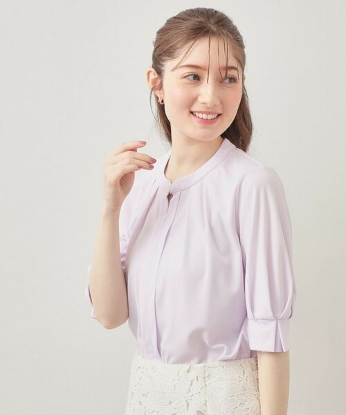 index / インデックス カットソー | アセテートライクバンドカラートップス【洗濯機OK／吸水速乾／接触冷感／UVケア】 | 詳細9