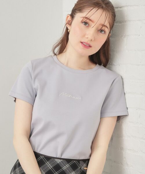 index / インデックス Tシャツ | フロントロゴ刺繍Tシャツ【洗濯機OK・接触冷感・UVケア】(グレー(012))