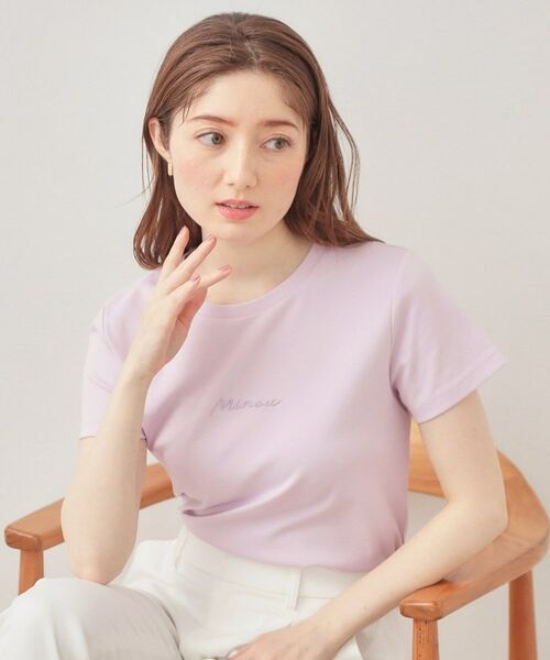 index / インデックス Tシャツ | フロントロゴ刺繍Tシャツ【洗濯機OK・接触冷感・UVケア】(ライトピンク(070))
