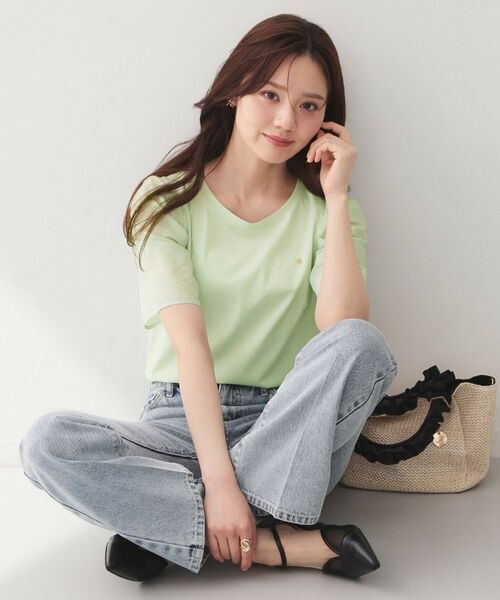 index / インデックス カットソー | シアータックスリーブドッキングTシャツ【洗濯機OK／UVケア／接触冷感】 | 詳細10