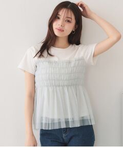 index / インデックス カットソー | チュールペプラムトップス【洗濯機OK・接触冷感・UVケア】