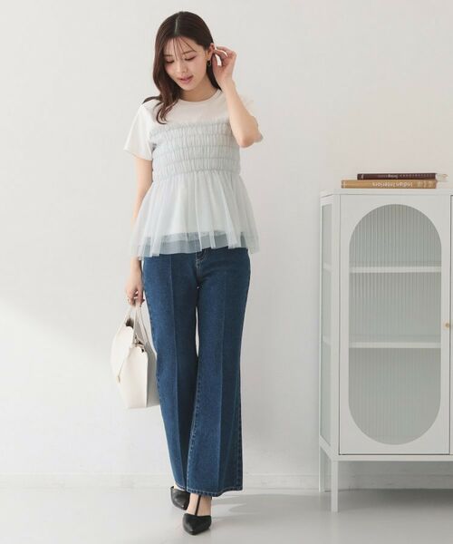 index / インデックス カットソー | チュールペプラムトップス【洗濯機OK・接触冷感・UVケア】 | 詳細10