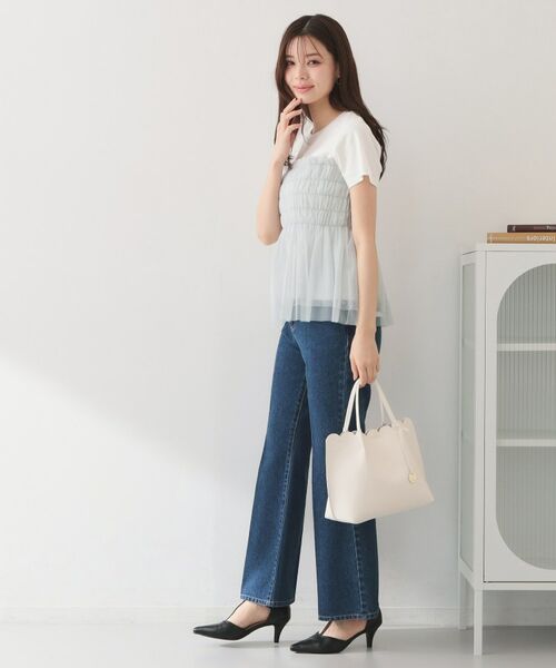 index / インデックス カットソー | チュールペプラムトップス【洗濯機OK・接触冷感・UVケア】 | 詳細11