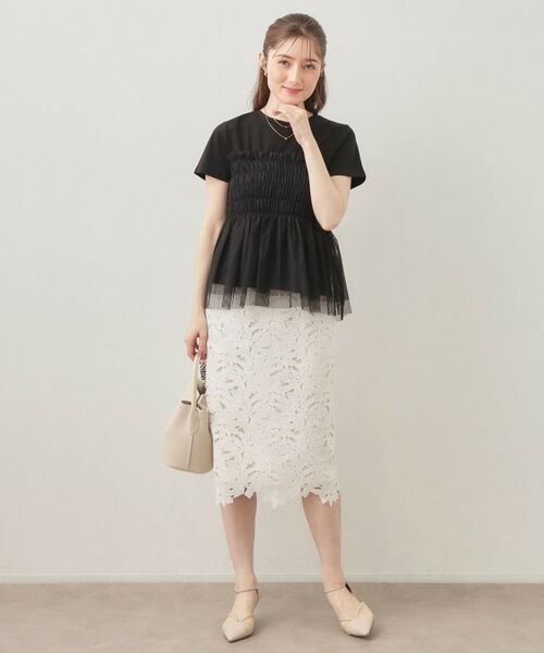 index / インデックス カットソー | チュールペプラムトップス【洗濯機OK・接触冷感・UVケア】 | 詳細15