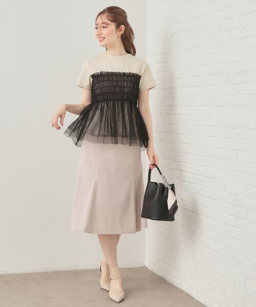 index / インデックス カットソー | チュールペプラムトップス【洗濯機OK・接触冷感・UVケア】 | 詳細18