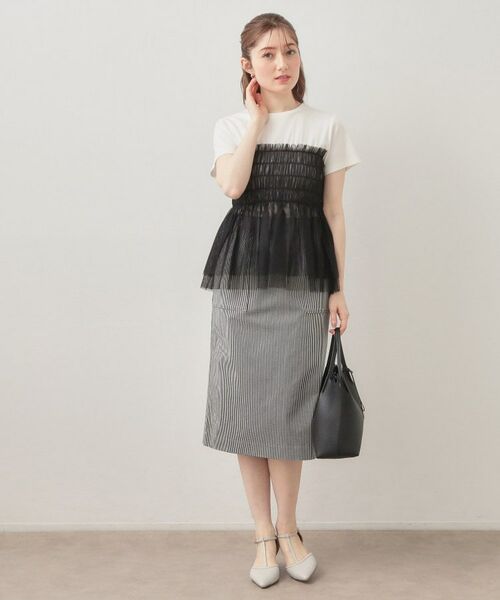 index / インデックス カットソー | チュールペプラムトップス【洗濯機OK・接触冷感・UVケア】 | 詳細2