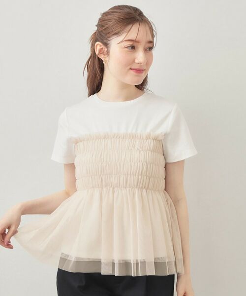 index / インデックス カットソー | チュールペプラムトップス【洗濯機OK・接触冷感・UVケア】 | 詳細21