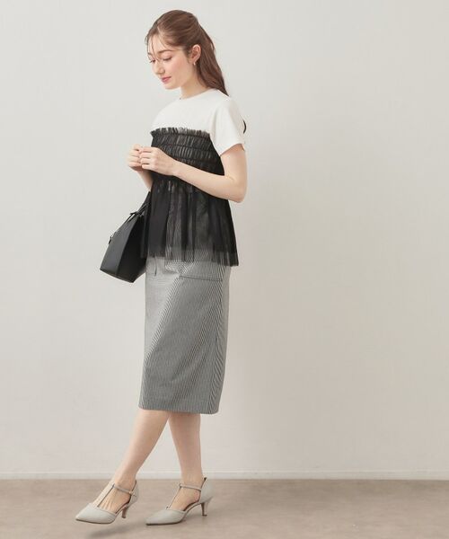 index / インデックス カットソー | チュールペプラムトップス【洗濯機OK・接触冷感・UVケア】 | 詳細3