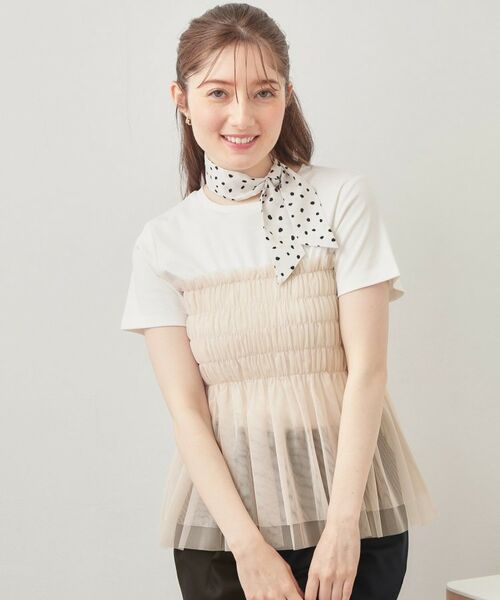 index / インデックス カットソー | チュールペプラムトップス【洗濯機OK・接触冷感・UVケア】 | 詳細5