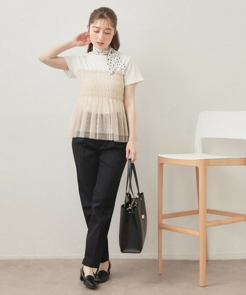 index / インデックス カットソー | チュールペプラムトップス【洗濯機OK・接触冷感・UVケア】 | 詳細6