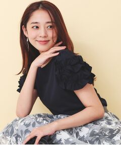 index / インデックス カットソー | フリルドッキングスリーブTシャツ【洗濯機OK／UVケア】