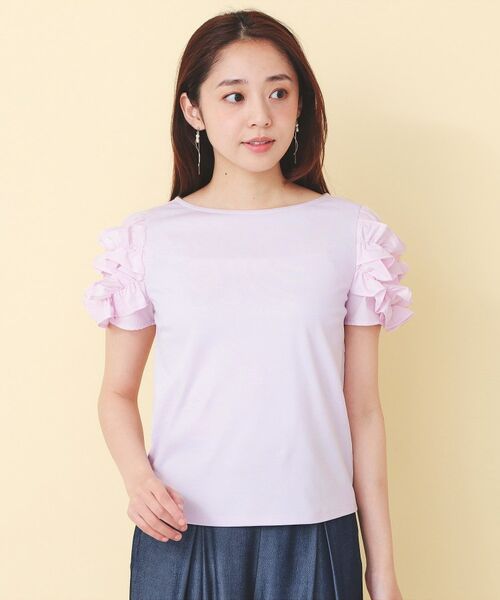 index / インデックス カットソー | フリルドッキングスリーブTシャツ【洗濯機OK／UVケア】 | 詳細14