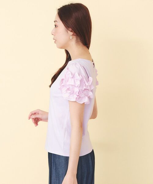 index / インデックス カットソー | フリルドッキングスリーブTシャツ【洗濯機OK／UVケア】 | 詳細15