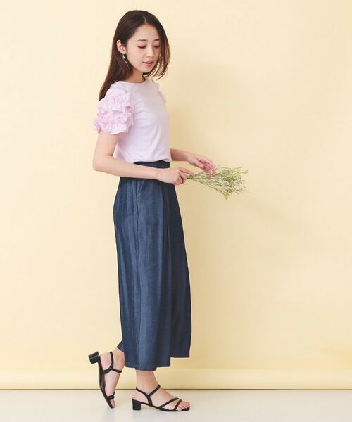 index / インデックス カットソー | フリルドッキングスリーブTシャツ【洗濯機OK／UVケア】 | 詳細7