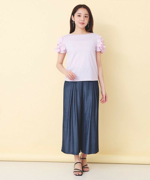 index / インデックス カットソー | フリルドッキングスリーブTシャツ【洗濯機OK／UVケア】 | 詳細8