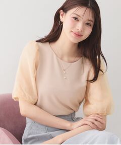 index / インデックス カットソー | シアーバルーンスリーブトップス【洗濯機OK・接触冷感・UVケア】