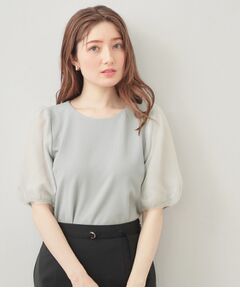 index / インデックス カットソー | シアーバルーンスリーブトップス【洗濯機OK・接触冷感・UVケア】