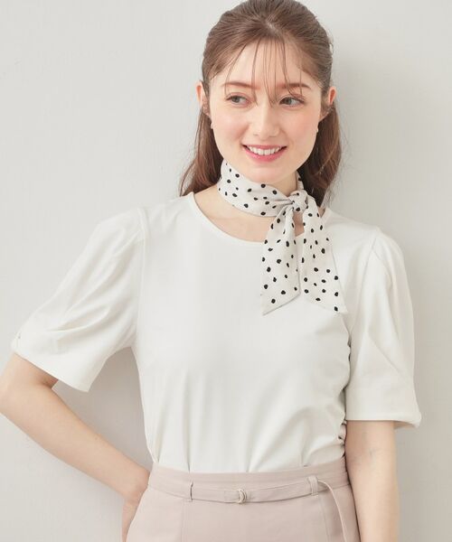 index / インデックス カットソー | ベアタックスリーブトップス【洗濯機OK／接触冷感／吸水速乾／透け防止／UVケア】（オフホワイト(803)）