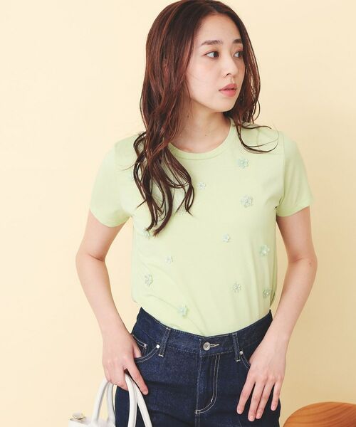 index / インデックス カットソー | スパンフラワーモチーフコンパクトT【洗濯機OK】 | 詳細5