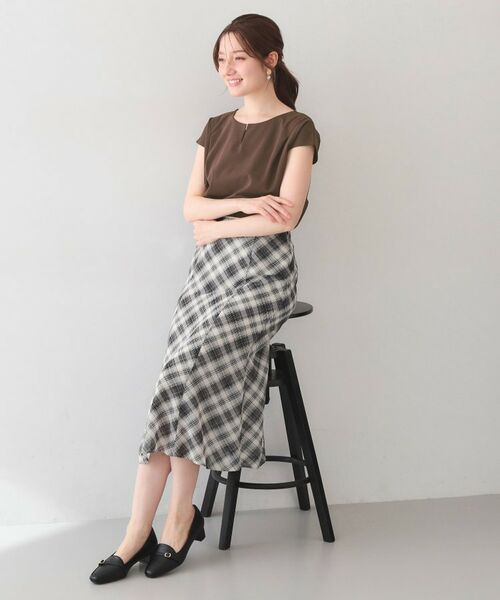 index / インデックス カットソー | ビジューキーネックフレンチトップス【洗濯機OK・接触冷感・UVケア】 | 詳細11