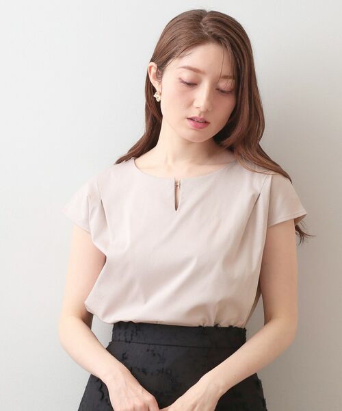 index / インデックス カットソー | ビジューキーネックフレンチトップス【洗濯機OK・接触冷感・UVケア】 | 詳細13