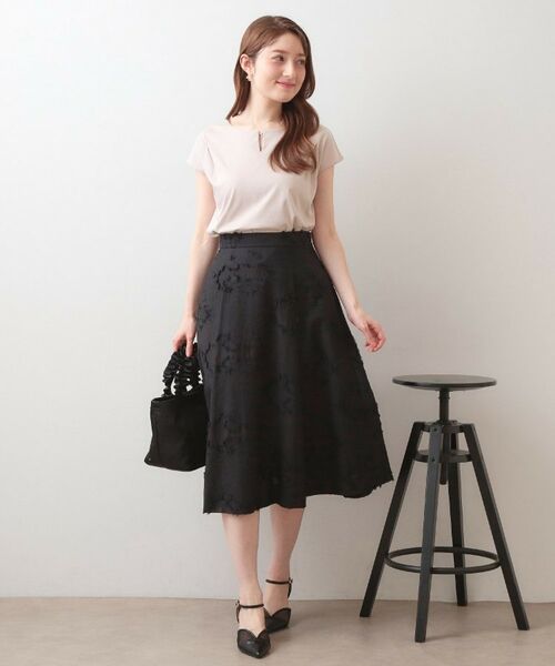 index / インデックス カットソー | ビジューキーネックフレンチトップス【洗濯機OK・接触冷感・UVケア】 | 詳細14