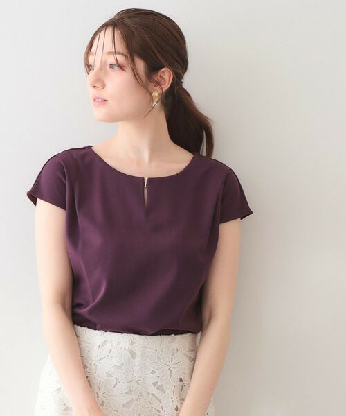 index / インデックス カットソー | ビジューキーネックフレンチトップス【洗濯機OK・接触冷感・UVケア】 | 詳細17