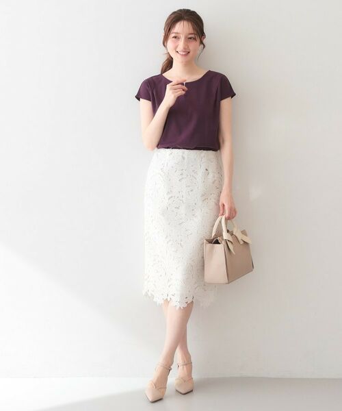 index / インデックス カットソー | ビジューキーネックフレンチトップス【洗濯機OK・接触冷感・UVケア】 | 詳細18