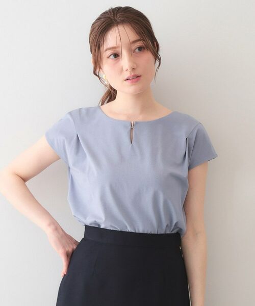 index / インデックス カットソー | ビジューキーネックフレンチトップス【洗濯機OK・接触冷感・UVケア】 | 詳細25