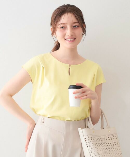 index / インデックス カットソー | ビジューキーネックフレンチトップス【洗濯機OK・接触冷感・UVケア】 | 詳細5