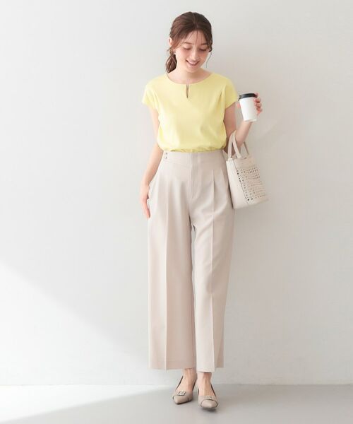 index / インデックス カットソー | ビジューキーネックフレンチトップス【洗濯機OK・接触冷感・UVケア】 | 詳細6