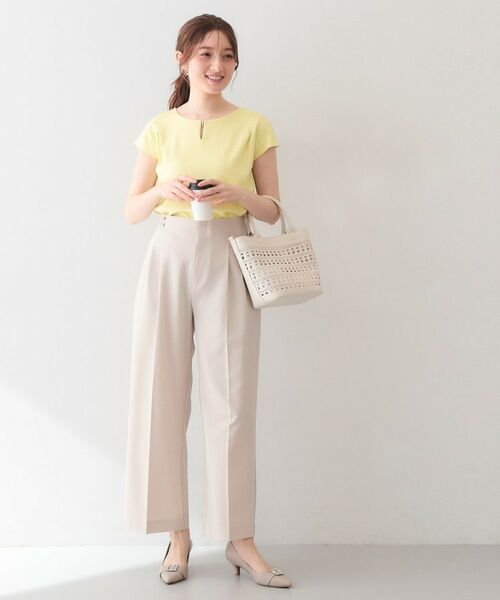 index / インデックス カットソー | ビジューキーネックフレンチトップス【洗濯機OK・接触冷感・UVケア】 | 詳細7