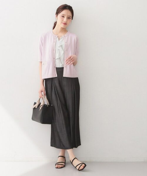 index / インデックス カーディガン・ボレロ | バイカラーダブルライン半袖カーディガン【洗濯機OK／UVケア】 | 詳細10